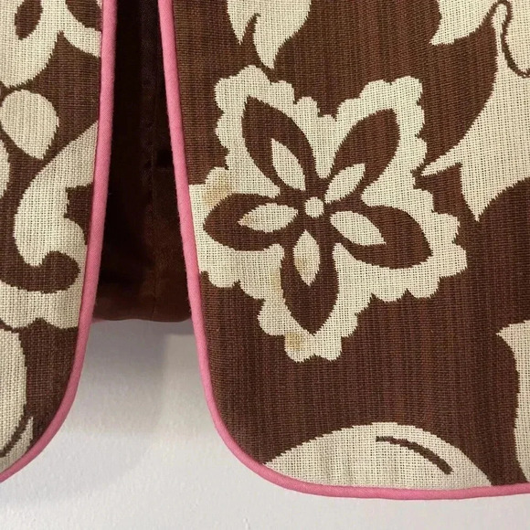 J. McLaughlin Blazer Brown Floral Pink Outline Boho Paisley Sz 2 - Picture 4 of 8